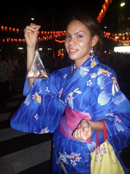 Rachel Brown in a yukata