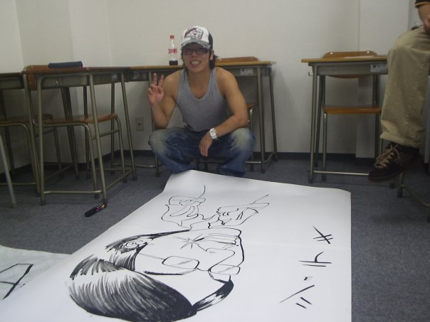 KCP students drawing a caricature of a classmate