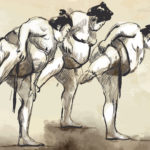 Sumo wrestlers graphic