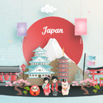 Illustration of travel to Japan
