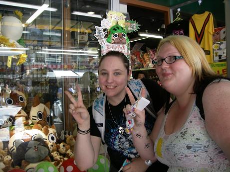 Two KCP students enjoying themselves at Akihabara.