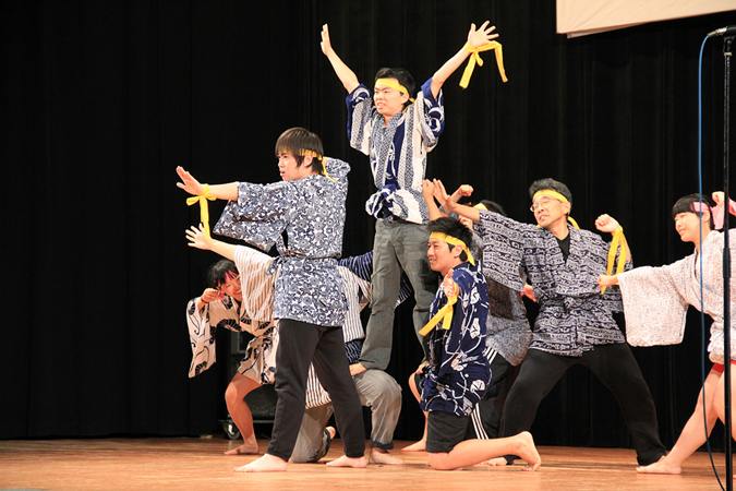 KCP students wear yellow ribbons to demonstrate the Yosakoi dance.