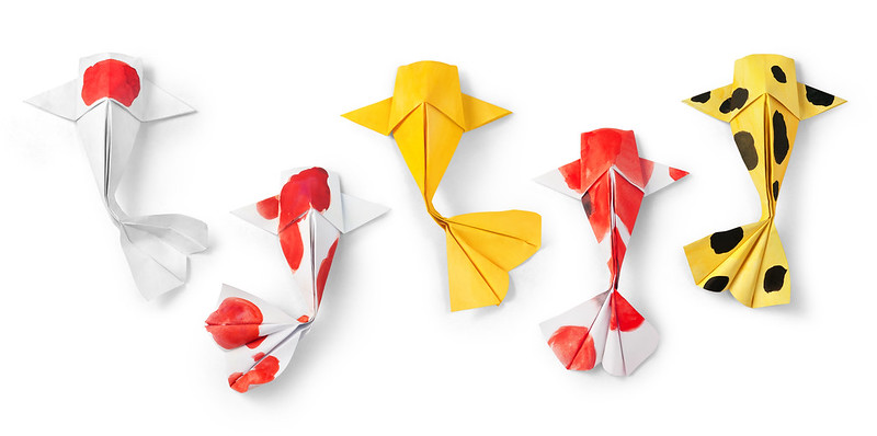 Handmade origami Koi fish