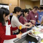 KCP students preparing vegetables