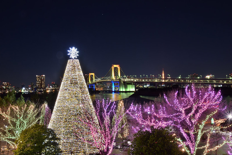 Winter Illumination and Christmas musical show in Tokyo, Japan