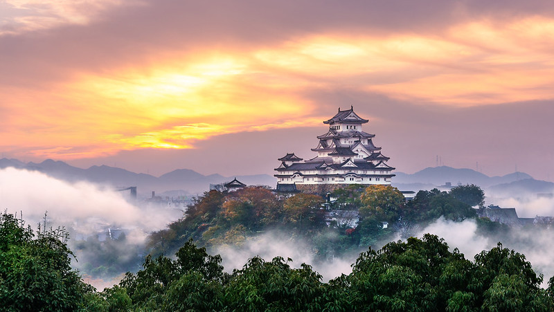 Scenery of Himeji castle in Hyogo