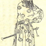 Takeshiuchi-no Sukune was Japanese politician and a legend in the early stages of Yamato Imperial Court. This picture was drawn by Kikuchi Yosai（菊池容斎） who was a painter in Japan.