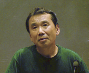 Japanese writer Haruki Murakami giving a lecture at Massachusetts Institute of Technology in 2005.