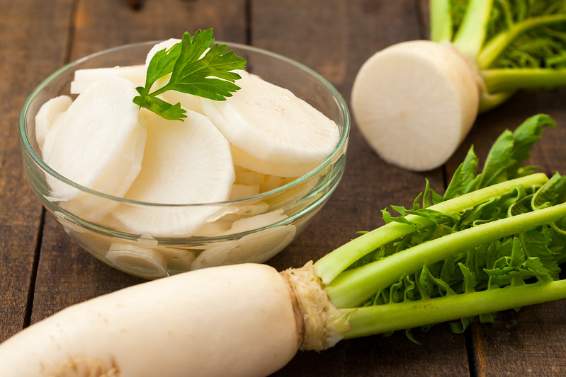 Sliced daikon