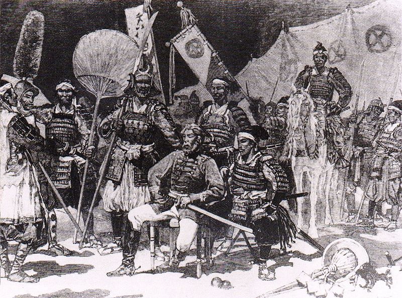 Saigō Takamori with his officers at the Satsuma Rebellion.