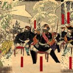 The ukiyoe "Kagosima boto syutuzinzu" (Japanese war in Kagoshima)