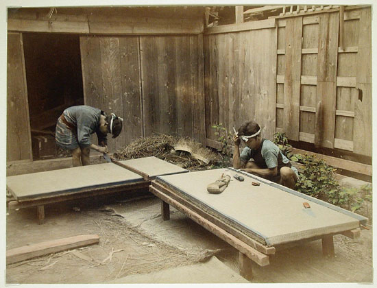 Men making tatami mats Mats, 1860 - ca. 1900.