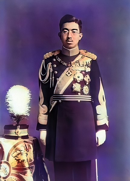 Emperor Showa in dress uniform. Colorized.
