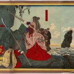 "Great Japan (Dai-Nihon) History Briefing Session, the 15th Empress Jingu." Empress Jingu setting foot in Korea