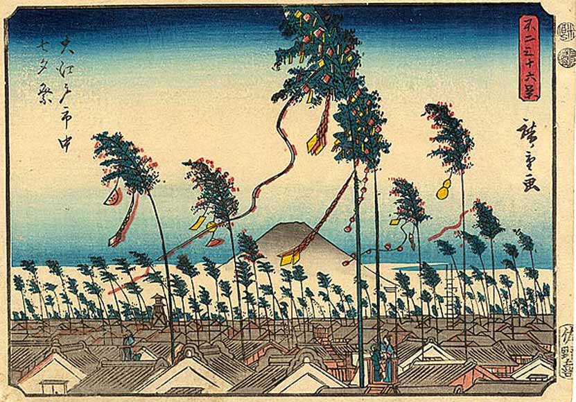 Tanabata Festival in Edo print by Utawaga Hiroshige