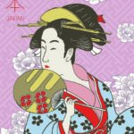 Geisha holding a Japanese fan