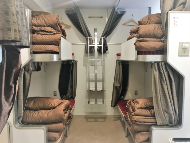 Japanese Sleeper Car on a Train