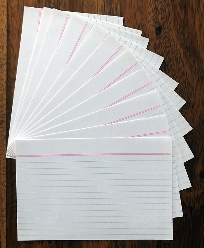 Image of index cards.
