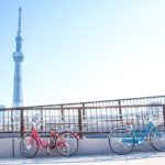Bicycles along Sumida River