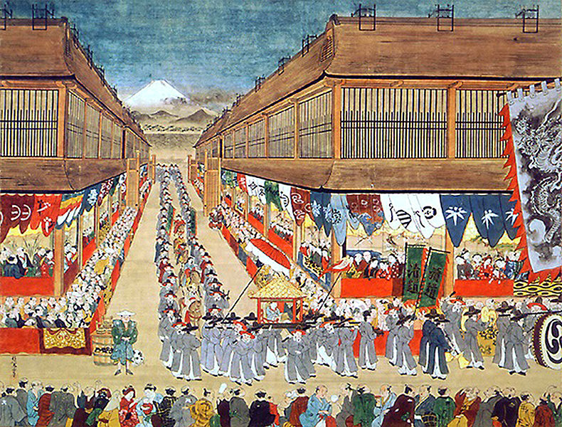 Japanese painting by Tōei Hanegawa, depicting the procession of the 1748 Joseon missions to Japan in Edo.