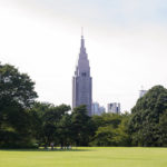 Tokyo scene from a park.
