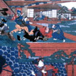 Chūshingura, depicting the assault of Kira Yoshinaka by Asano Naganori.