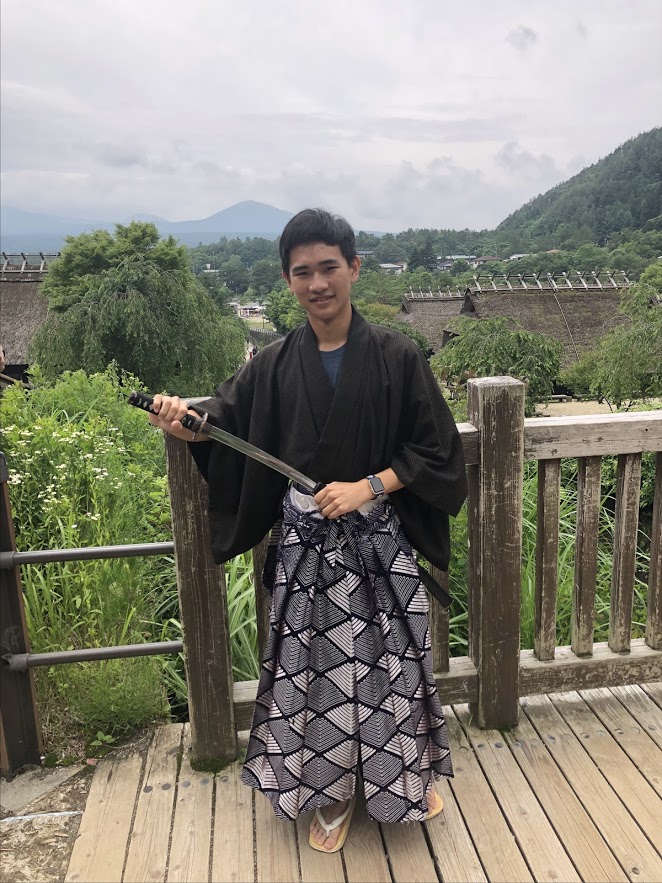 KCP student Alex Fang in traditional Japanese clothing.
