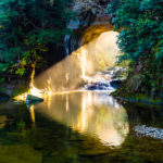 Kameiwa Cave with sunlight forming a heart.