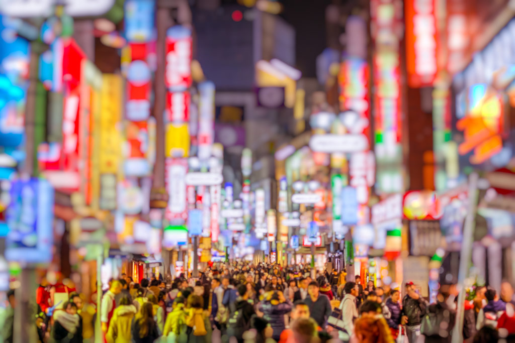 Bokeh of Shibuya Shopping Street