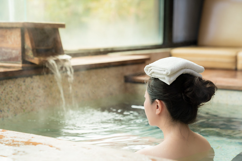 Young lady at onsen