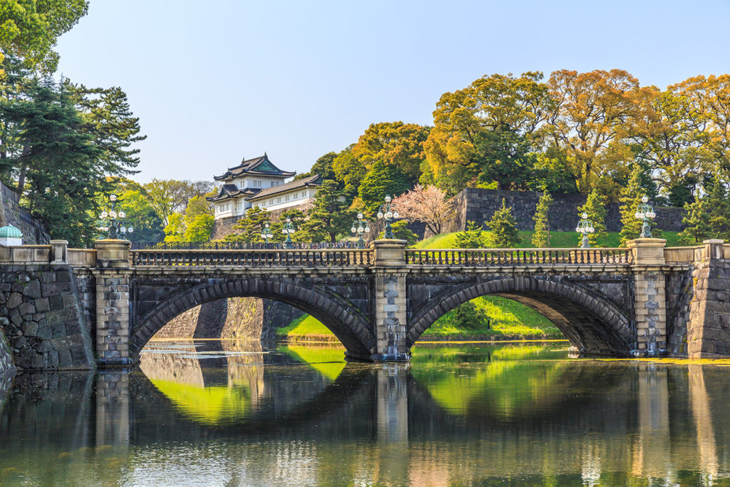 Tokyo Imperial Palace and Meganebashi bridge