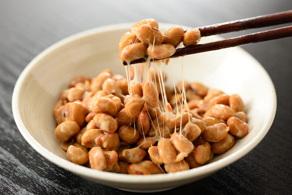 Natto on a bowl