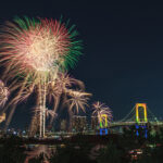 Fireworks NY festival at Tokyo rainbow bridge