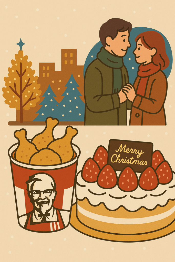 Cozy Japanese Christmas scene