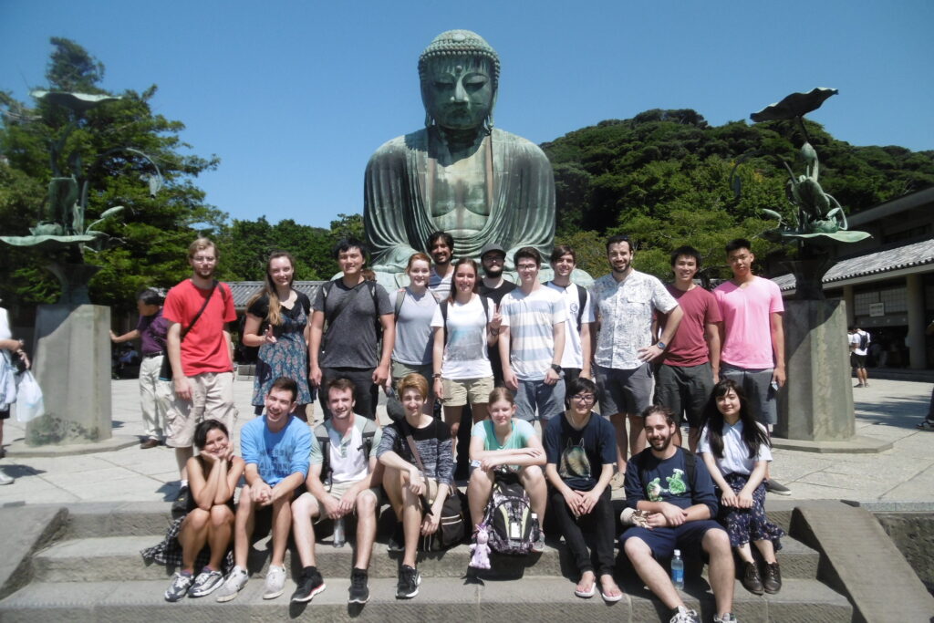 KCP International students in front of Giant Buddha at Kamakura