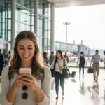 woman looking at cellphone