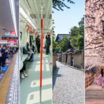 four frames showing Japanese scenes